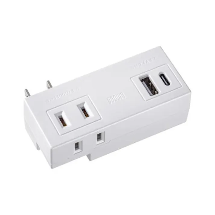 サンワサプライ USB充電ポート付モバイルタップ(TypeA/C) EA940CD-95(CDC)【別送品】