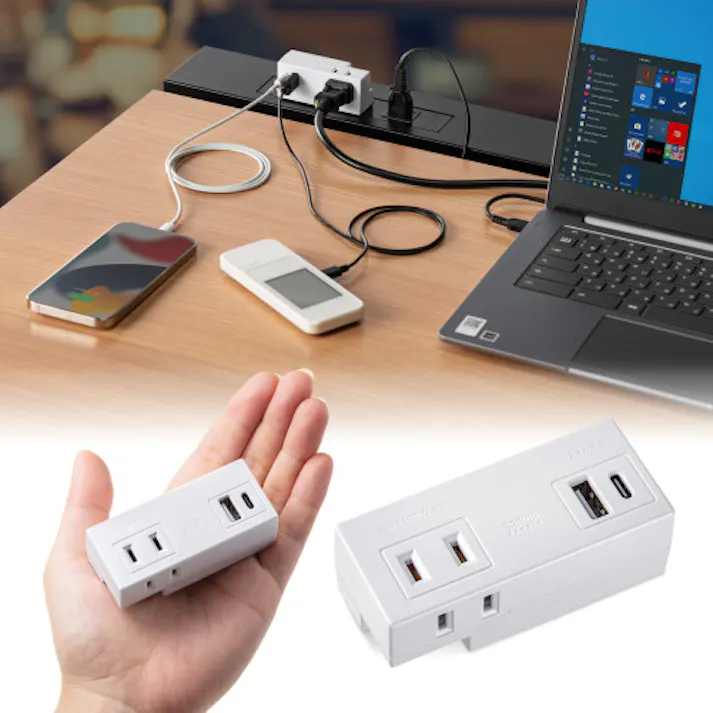 サンワサプライ USB充電ポート付モバイルタップ(TypeA/C) EA940CD-95 4518340101029【別送品】