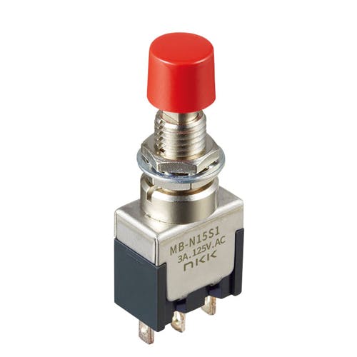 NKKスイッチズ 125V/3A 押しボタンスイッチ(単極双投/小型