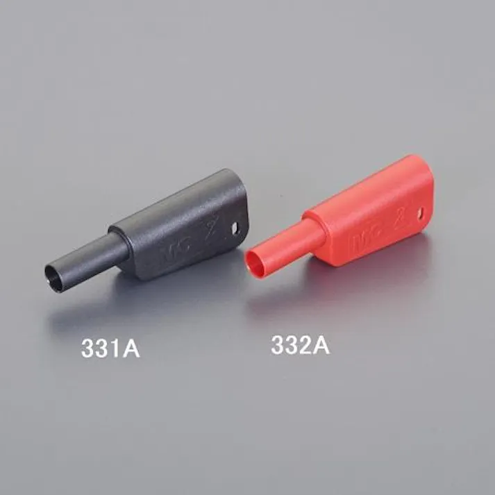 ESCO 4mm セーフティプラグ(スタック接続可能/黒) EA940DP-331A(CDC)【別送品】