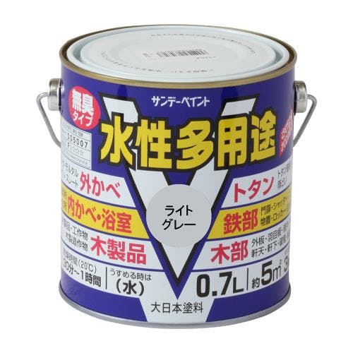 多用途塗料[水性](鉄・木部用/ライトグレー) 0.7L EA942EB-9B 4518340330092【別送品】