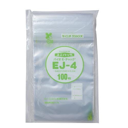 生産日本社(セイニチ) ポリ袋(環境対応型) チャック付100枚 340x240mm EA944CJ-240 4518340344488【別送品】