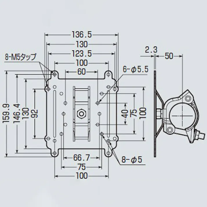 未来工業 防犯カメラ取付ボックス用単管サポート EA947HB-251(CDC)【別送品】