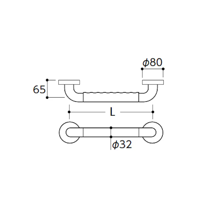 TOTO 樹脂製手すり(抗菌) φ32x300mm EA951EL-501 4518340176058【別送品】