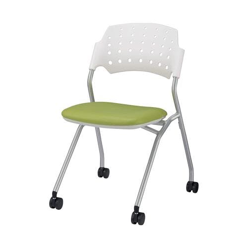 ライオン事務器(LION) 折り畳み椅子(キャスター付/グリーン) EA956XA-182 4518340061811【別送品】