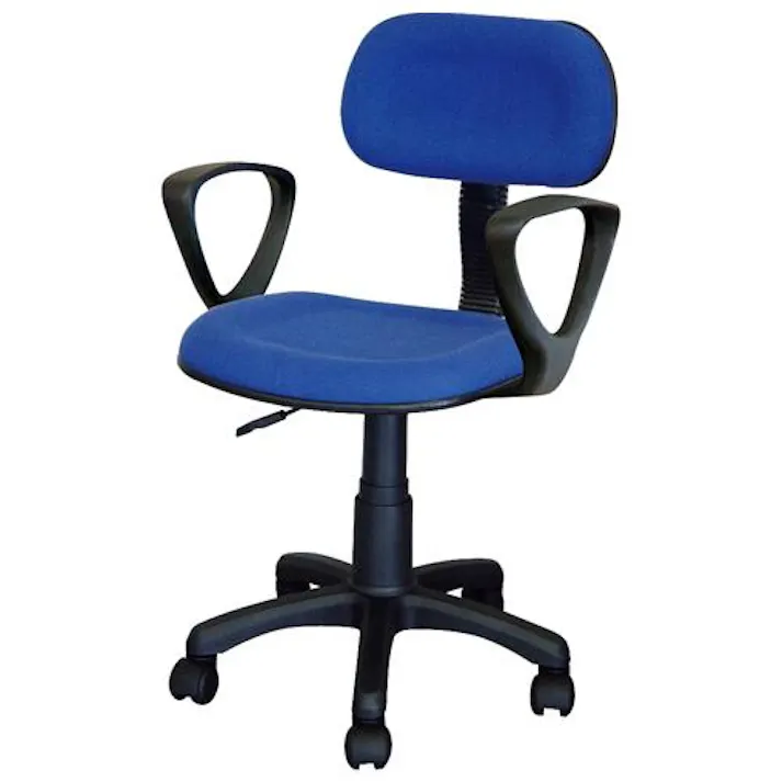 ナカバヤシ ワークチェアー(ブルー/肘付) EA956XB-4 4518340067837【別送品】