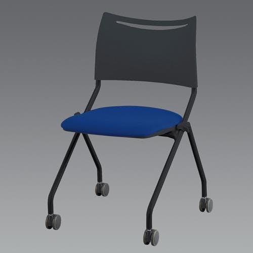 アイリスチトセ ビジネスチェアー(ブラック/ブルー) EA956XE-48A 4550061625316【別送品】