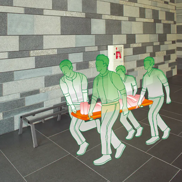 テラモト ベンチ(担架兼用/ブルー) 1780x460x380mm EA956XE-61A 4518340150690【別送品】