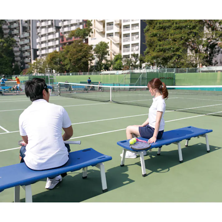 テラモト ベンチ(担架兼用/ブルー) 1780x460x380mm EA956XE-61A 4518340150690【別送品】