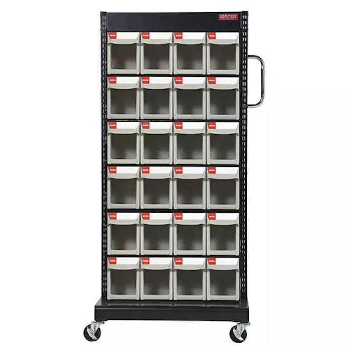 ESCO 690x560x1460mm/4列6段 マルチストールカート(片面) EA957FL-1(CDC)【別送品】