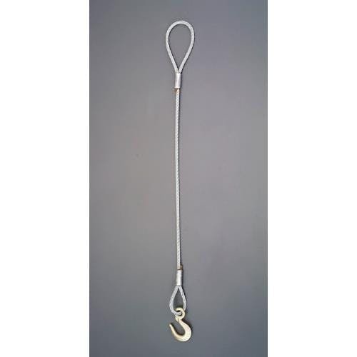 スリーエッチ 0.5ton x 1.0m フック付ワイヤー(片側アイ/ラッチ無) EA981WR-11N(CDC)【別送品】