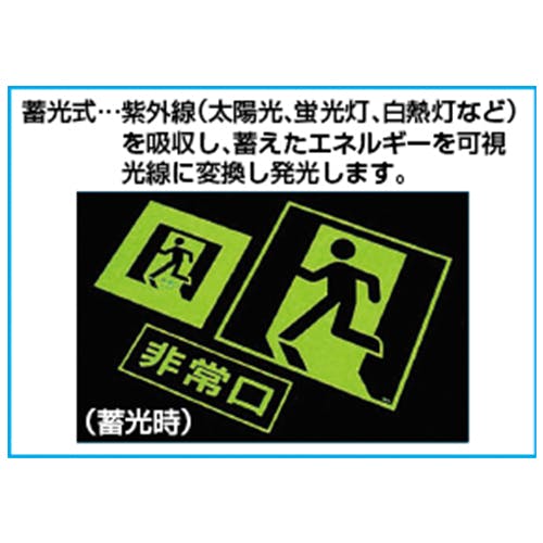 ESCO 100×300mm [高輝度蓄光式]通路標識(左) EA983AT-34(CDC 