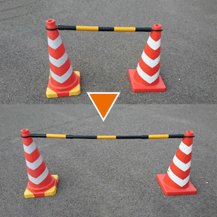 ミツギロン 伸縮ガードバー(黄/黒-2本) 1.1-1.8m EA983FV-16 4518340048072【別送品】