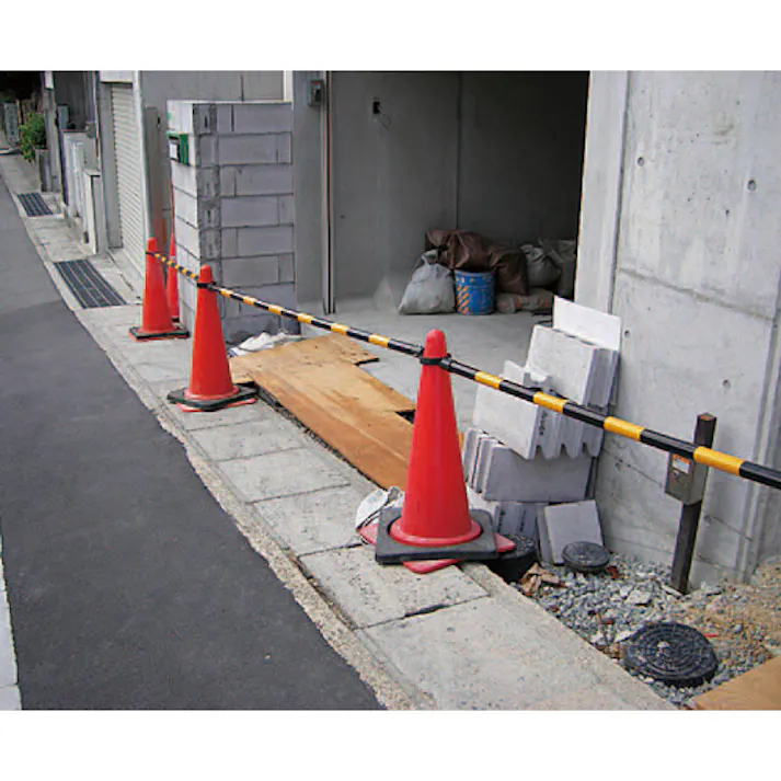 ミツギロン 伸縮ガードバー(黄/黒-3本/バッグ付) 1.3-2.0m EA983FV-21S 4550061416471【別送品】