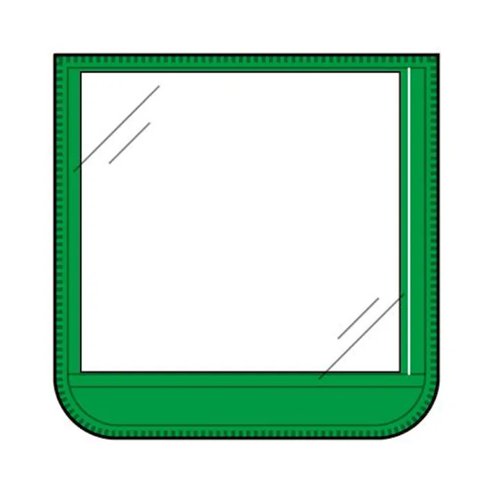 ユニット(UNIT) 60x 60mm 胸章(差込式・緑) EA983RJ-3(CDC)【別送品】