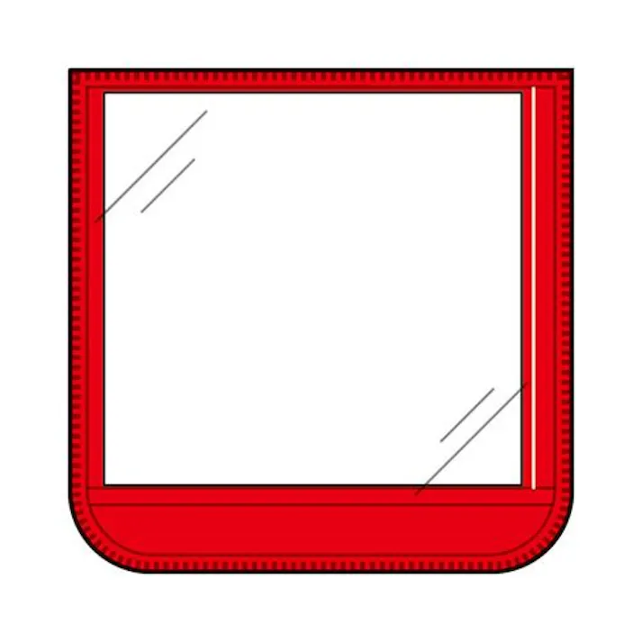 ユニット(UNIT) 60x 60mm 胸章(差込式・赤) EA983RJ-4(CDC)【別送品】