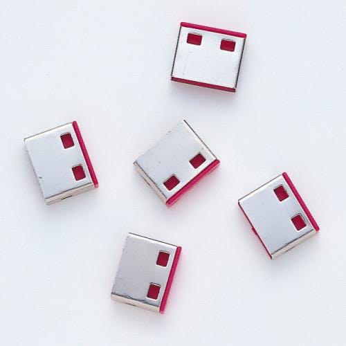 サンワサプライ USBコネクタ取付セキュリティ用取付部品(赤/5個) EA983TS-298AA 4518340122000【別送品】