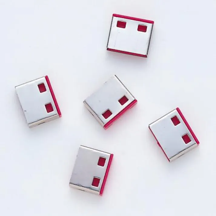 サンワサプライ USBコネクタ取付セキュリティ用取付部品(赤/5個) EA983TS-298AA(CDC)【別送品】