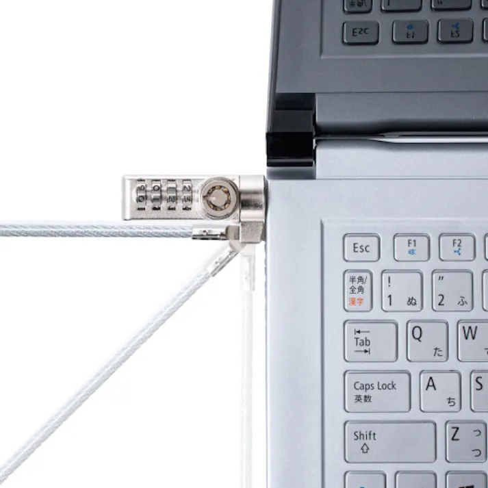 サンワサプライ φ4.4mmx2m セキュリティワイヤー(標準スロット/W錠) EA983TS-57(CDC)【別送品】