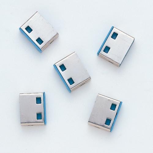 サンワサプライ USBコネクタ取付セキュリティ用取付部品(青/5個) EA983TS-7AA 4518340121997【別送品】