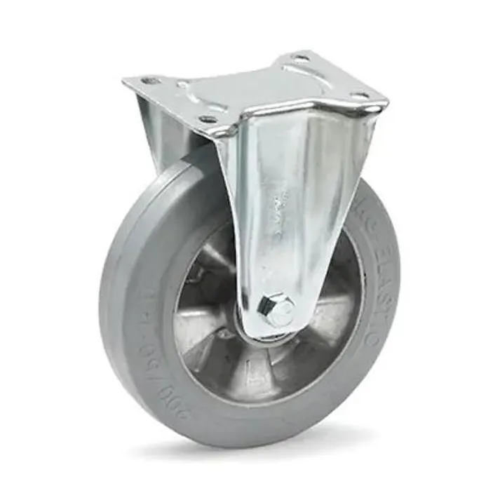 ESCO 200mm キャスター(固定金具/弾性タイヤ) EA986CM-200(CDC)【別送品】