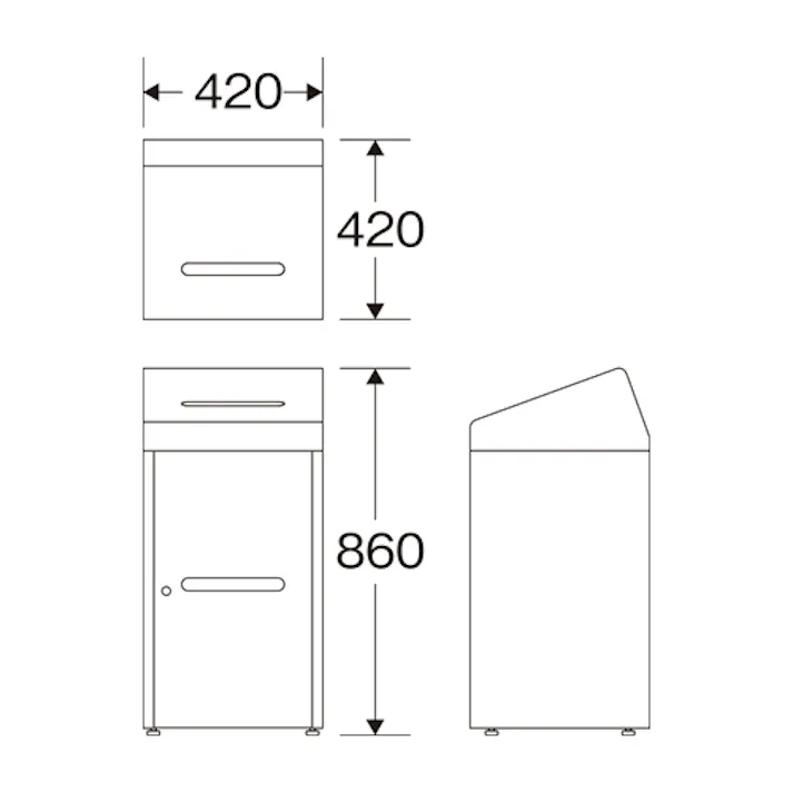 山崎産業(CONDOR) 機密文書回収ボックス(A4サイズ) 420x420x860mm EA995C-62 4518340215573【別送品】
