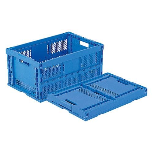 三甲(サンコー) 折畳コンテナ(メッシュ・青) 649x439x327mm/76.5L EA506AA-107 4518340405073【別送品】