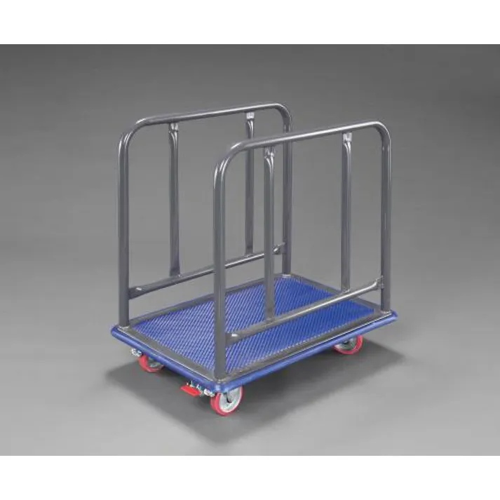 740×480×770mm/150kg 運搬車(手摺付/赤タイヤ) EA520LT-1A 4518340395312 (CDC)【別送品】