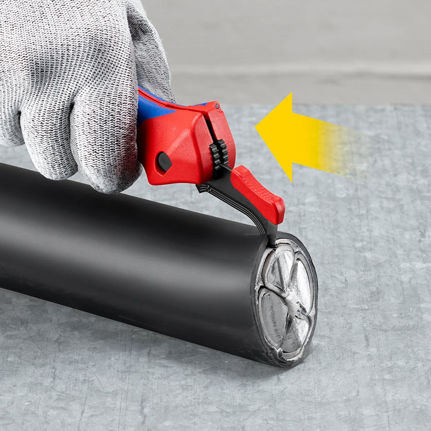 KNIPEX(クニペックス) 電工ストリッピングナイフ(ラチェット式) 146mm