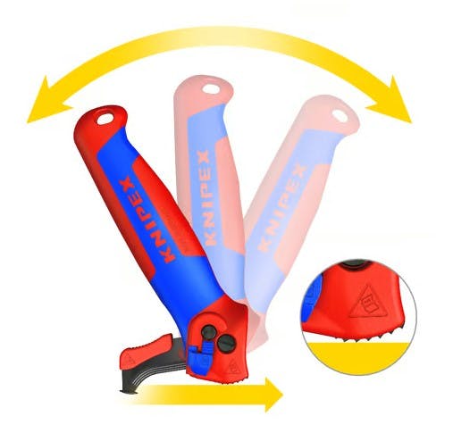 KNIPEX(クニペックス) 電工ストリッピングナイフ(ラチェット式) 146mm