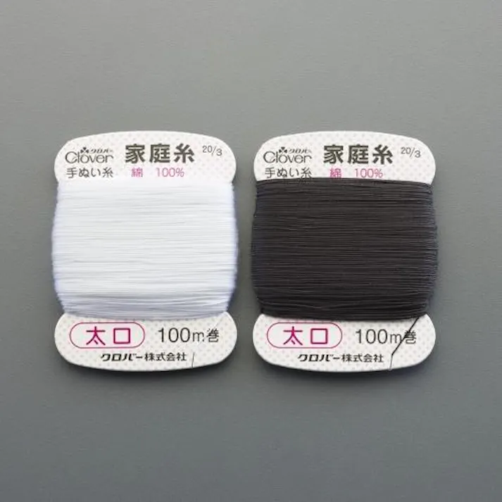 クローバー(Clover) 縫糸(綿製/白・黒) #30x100m EA628AX-61 4518340384545【別送品】