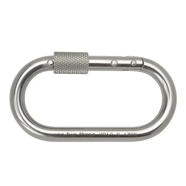 89×36×10mm 安全環付カラビナ(ステンレス/Wストッパー) EA638JS-21 4518340385993 (CDC)【別送品】