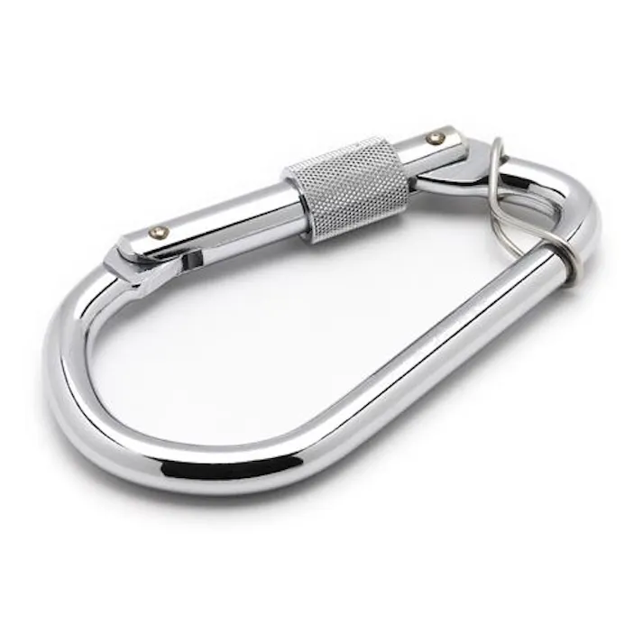 104×55×10mm 安全環付カラビナ(スチール製/単管) EA638JW-51 4518340385894 (CDC)【別送品】