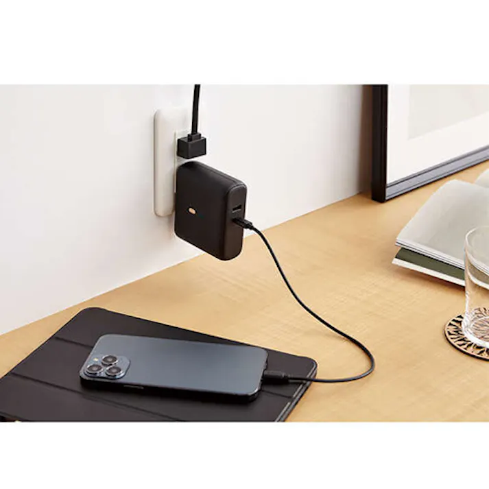 10000mAh モバイルバッテリー(AC充電器一体型) EA758YK-603A 4518340283930 (CDC)【別送品】