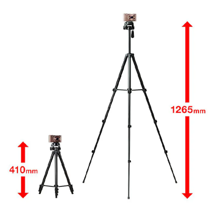サンワサプライ カメラ三脚 410-1265mm EA759EX-167A 4518340404458【別送品】