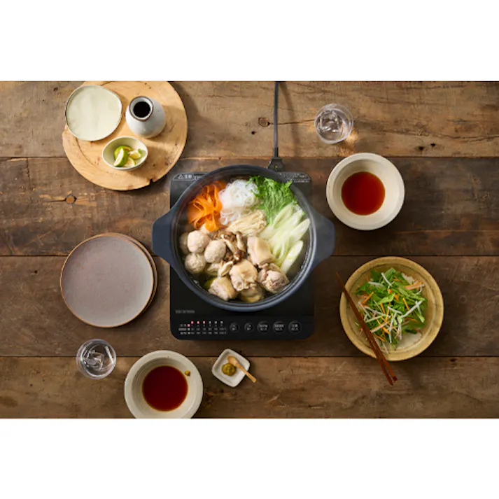 アイリスオーヤマ(IRIS OHYAMA) IH調理器・鍋セット EA763AK-35B 4518340369818【別送品】