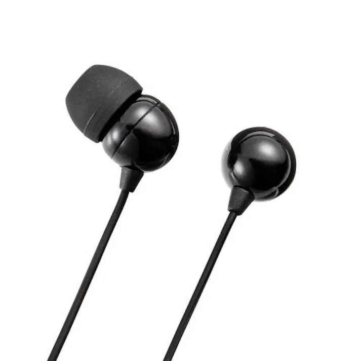 サンワサプライ ステレオイヤホン(3.5mmミニプラグ/L型/黒) 1.2m EA763BC-60 4518340142107【別送品】