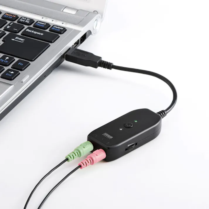 サンワサプライ USBオーディオ変換アダプタ φ3.5mmステレオミニジャック用 EA763BC-61A 4518340256255【別送品】