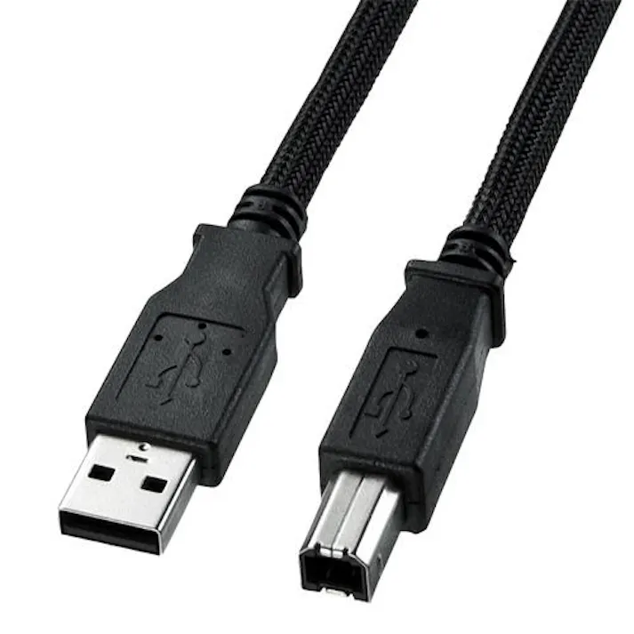 2.0m USBケーブル(A-B/2.0対応/ナイロンメッシュ) EA764AJ-123A 4550061121993 (CDC)【別送品】