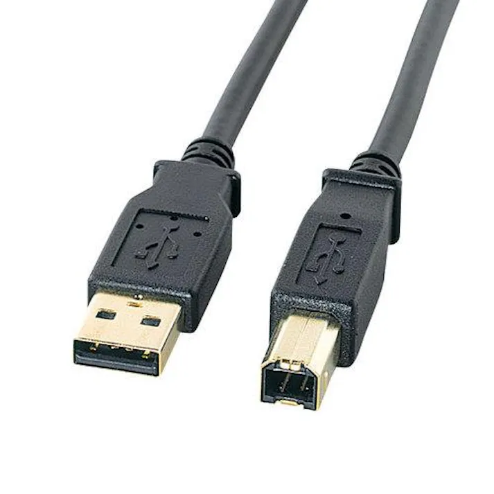 0.6m USBケーブル(A-B/2.0対応/金メッキ/黒) EA764AJ-79A 4550061896051 (CDC)【別送品】