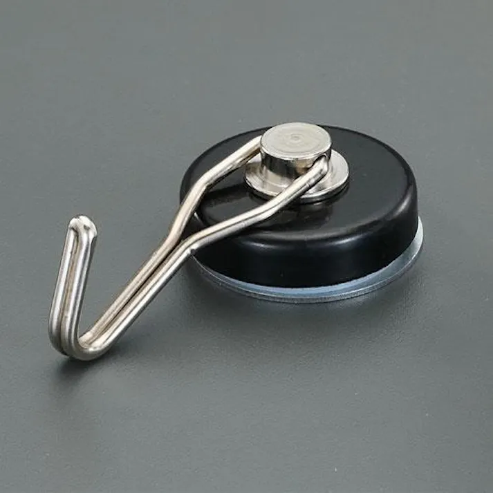 φ52mm/7.0kg マグネットフック(スイベル式/黒) EA781ET-13B 4518340368385 (CDC)【別送品】