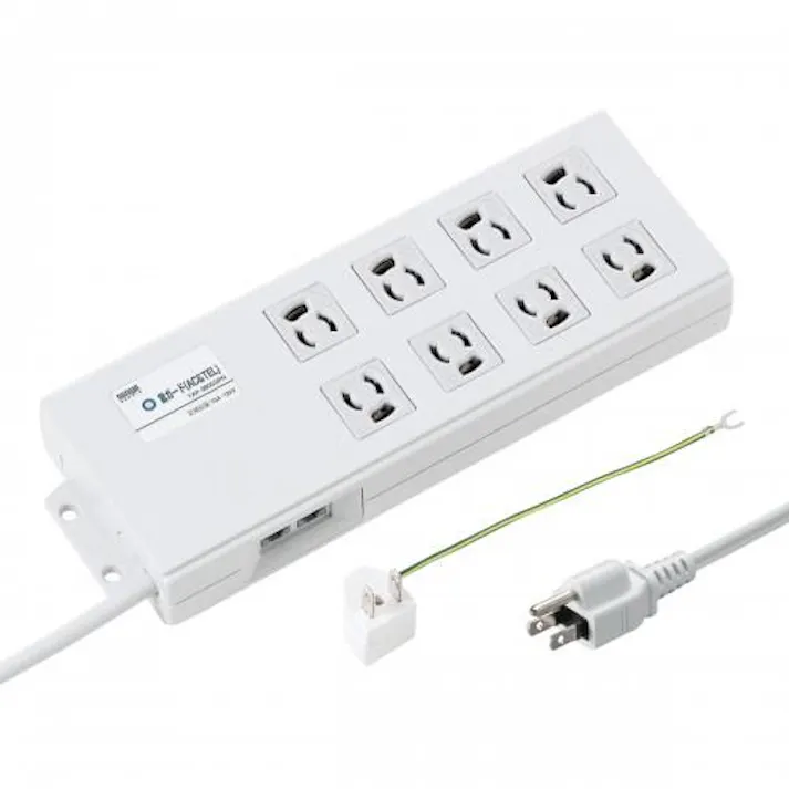 2m/8口3P タップ(雷ガード/BOX型) EA815GM-341 4518340100886 (CDC)【別送品】