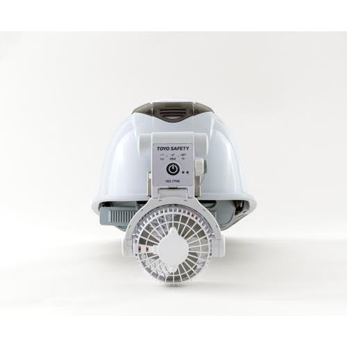 ヘルメット内送風ファン トーヨー 送風機内蔵ヘルメット NO.395F アクアデコパット付