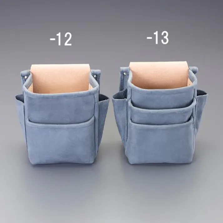 腰袋(3段/黒染/ヌバック革) 185x130x220mm EA925CB-13 4518340375727【別送品】