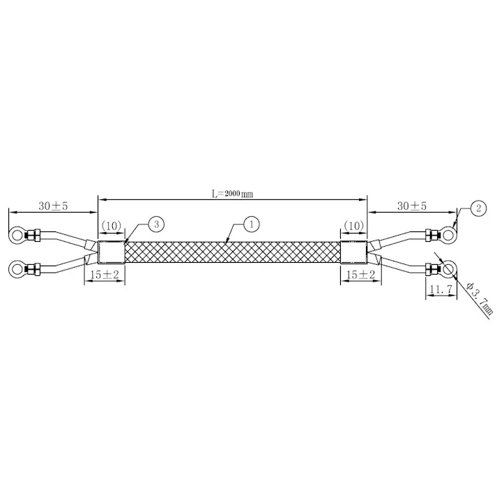 丸打ちコード(白) 300V/7A/2.0m EA940AE-46 4518340428393【別送品】