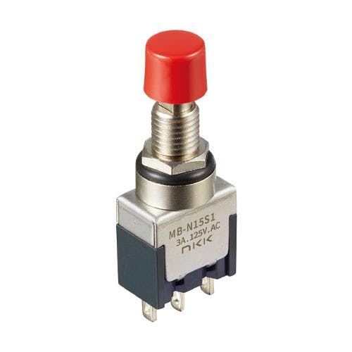 NKKスイッチズ 押しボタンスイッチ(2極双投/小型) 125V/3A EA940DA-158A 4518340010246【別送品】