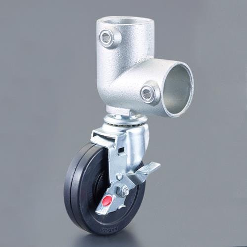 パイプジョイント(φ100ブレーキキャスター/ゴム/L型) EA948TF-117A 4518340411616【別送品】