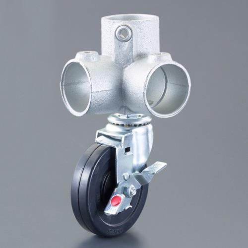 パイプジョイント(φ100ブレーキキャスター/ゴム/コーナー型) EA948TF-118A 4518340286429【別送品】