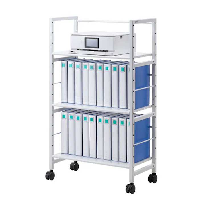 サンワサプライ ワゴン(キャスター付) 700x345x1178mm EA954HE-45B 4518340404465【別送品】