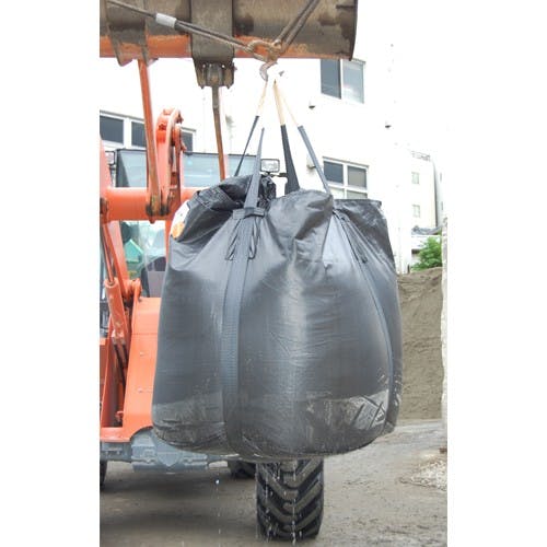 丸型フレコンバッグ(排出口付)[水切り用] 1.0ton EA981WM-67 4518340366268【別送品】
